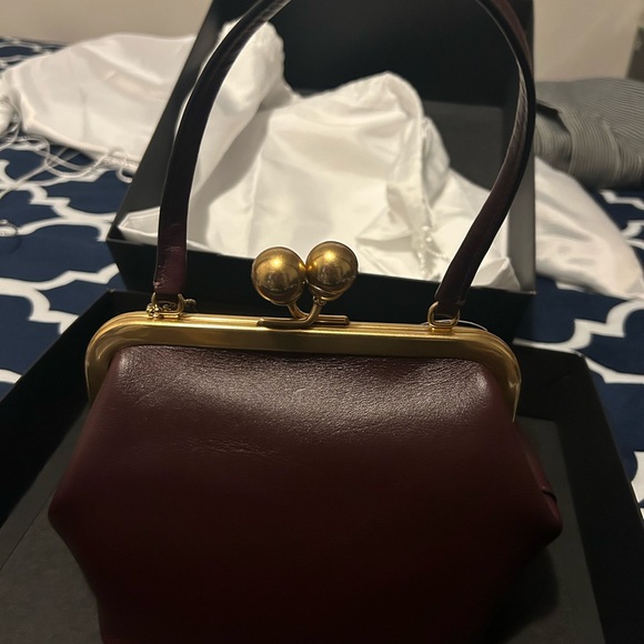 Coach Blackcurrant Leather Kisslock 16 Frame Bag 👛 - Picture 4 of 9